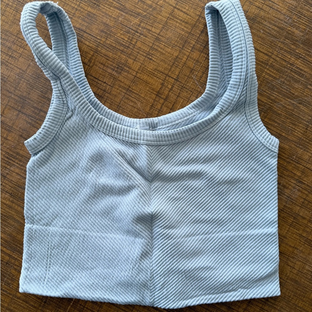 Nikibiki Light Blue Ribbed Tank Top
